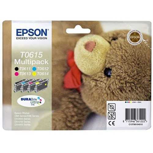 Epson T0615 Ourson Noir couleur Pack de 4 cartouches d'origine