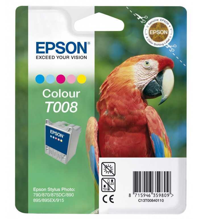 Epson T008 Couleur Perroquet Cartouche d'encre d'origine