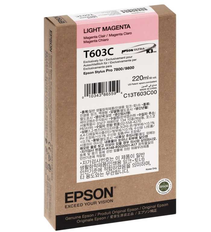 Epson T603C Magenta clair Cartouche d'encre d'origine