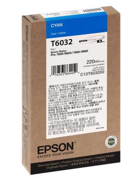 Epson T6032 Cyan Cartouche d'encre d'origine