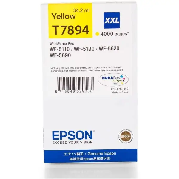 Epson T7894 XXL Jaune Cartouche d'encre d'origine