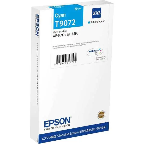 Epson T9072 XXL Cyan Cartouche d'encre d'origine