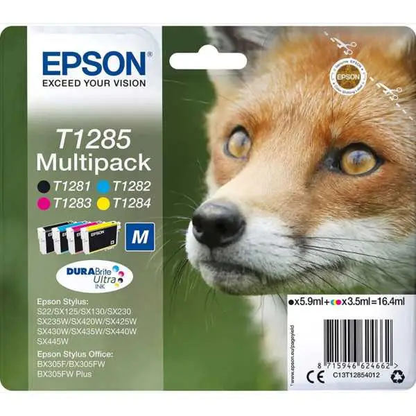 Epson T1285 Noir couleur Renard Pack au meilleur prix