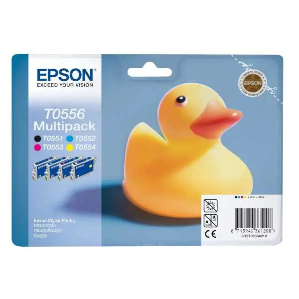 Epson T0556 Noir couleur Pack de 4 Cartouches d'encre d'origine