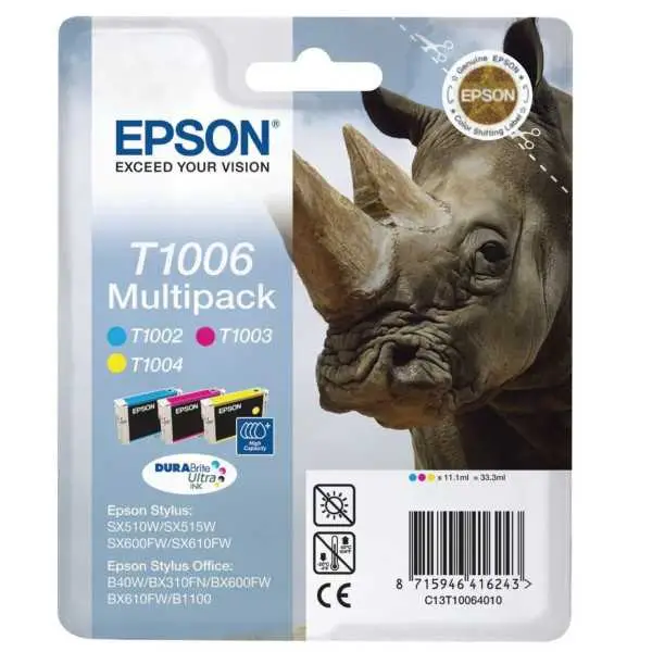 Epson T1006 Couleur Pack de 3 Cartouches d'encre d'origine