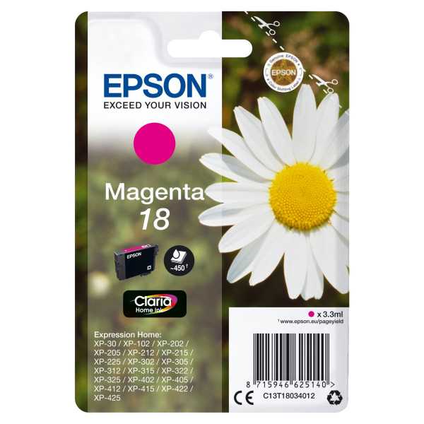 Epson 18 Magenta Pâquerette Cartouche authentique au meilleur prix