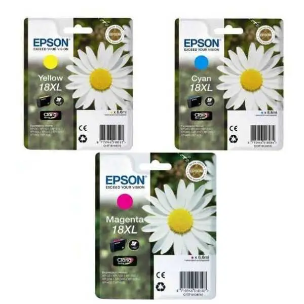 Epson 18XL Couleur Pâquerette Pack de 3 Cartouches authentiques au meilleur prix