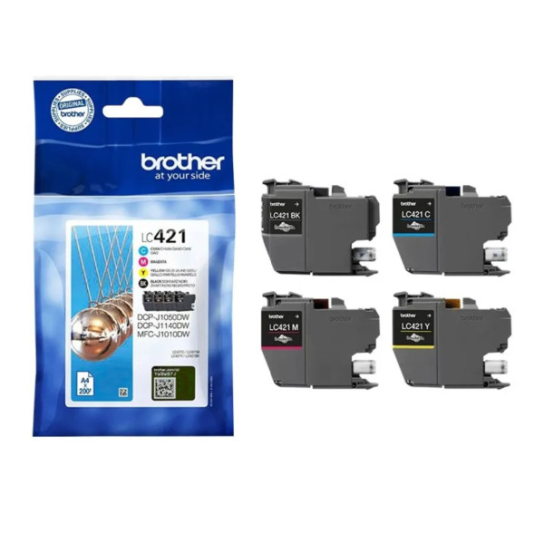 Brother LC421 Noir couleur Pack de 4 Cartouches d'encre d'origine