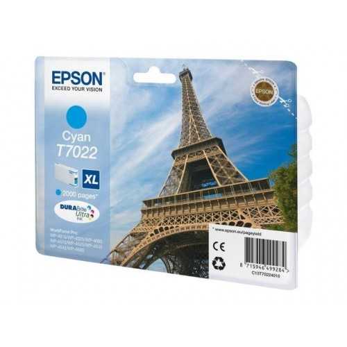 Epson T7022 XL Cyan Tour Eiffel Cartouche d'encre d'origine